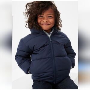 GAP Baby Coldcontrol Navy Fleece Lined Puffer Coat Size 6-12 Months